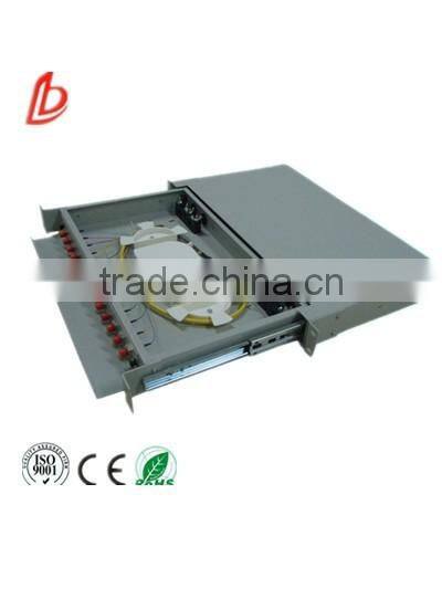 hot sale 12 ports 1U 19"sliding Wall-mount drawer type fiber optic patch panel for optical fiber PLC Splitter