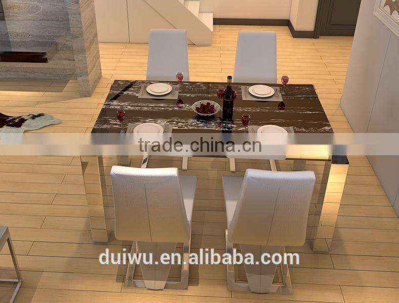 High quality white natural marble top furniture asian style dining laminated table