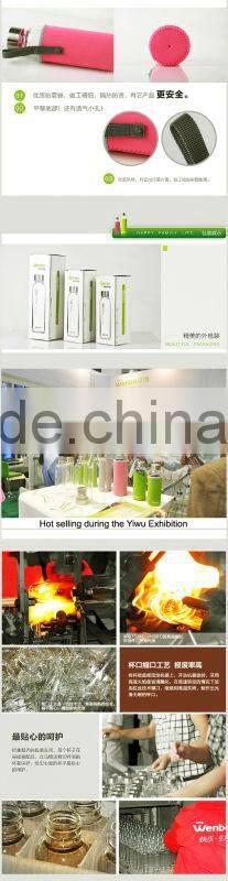 hot new personalized portable clear water bottle glass