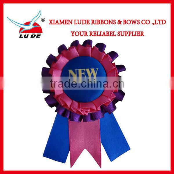 2015 custom high quality graduation rosette ribbon award