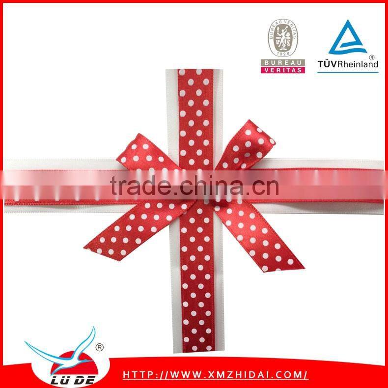 new design Gift packing use printed satin bows