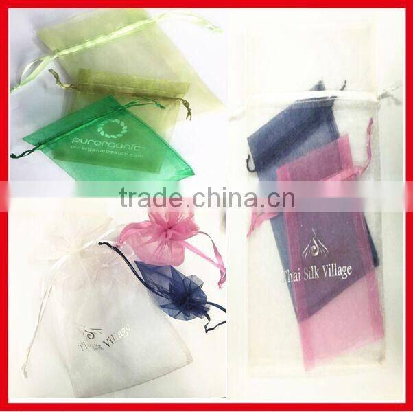 Custom Design Logo Jewelry Packing Drawable Organza Bags ,Wedding Gift Bags & Pouches