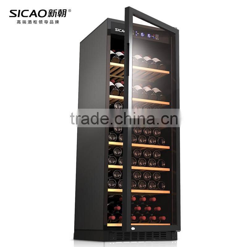 133L~490L 52~190 Bottles LED Temperature Control Compressor Wine Cellar With Glass Door Sicao Wine Cooler