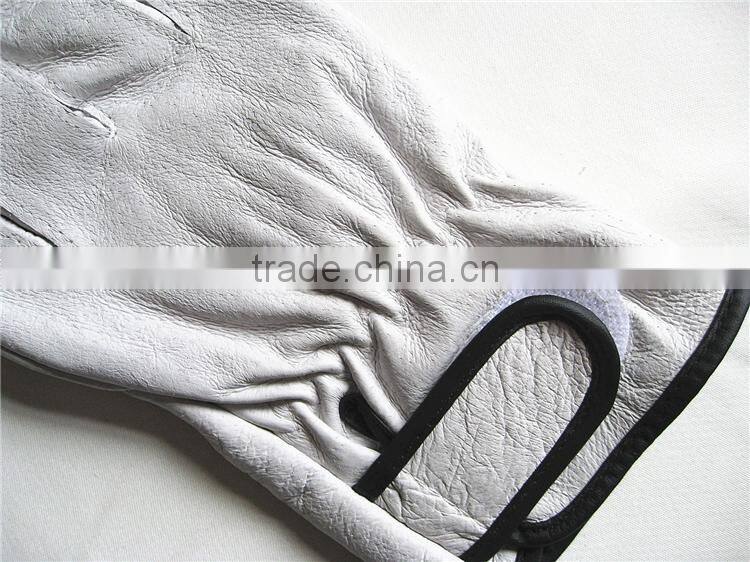 Wholesale Alibaba White Color Pigskin Leather Safety Skate Gloves