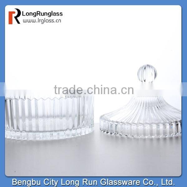 LongRun 2015 selling fast 264ml Antique Threaded Clear Glass Candy Glass Container Wholesale Glass Jars factory supply