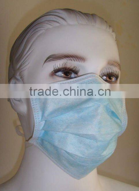 surgical disposable face mask with tie