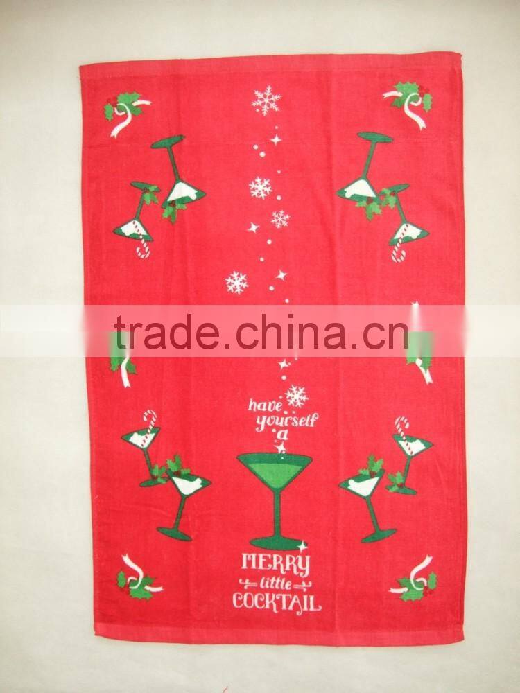Christmas kitchen towel print cotton tea towel dish towel china supplier kitchen textiles buying in bulk wholesale