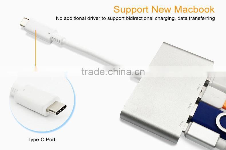type c to usb hub adapter charging port USB 3.1 Type C HUB Male to Multiple 4 Type-A 3.0 Hub Adapter