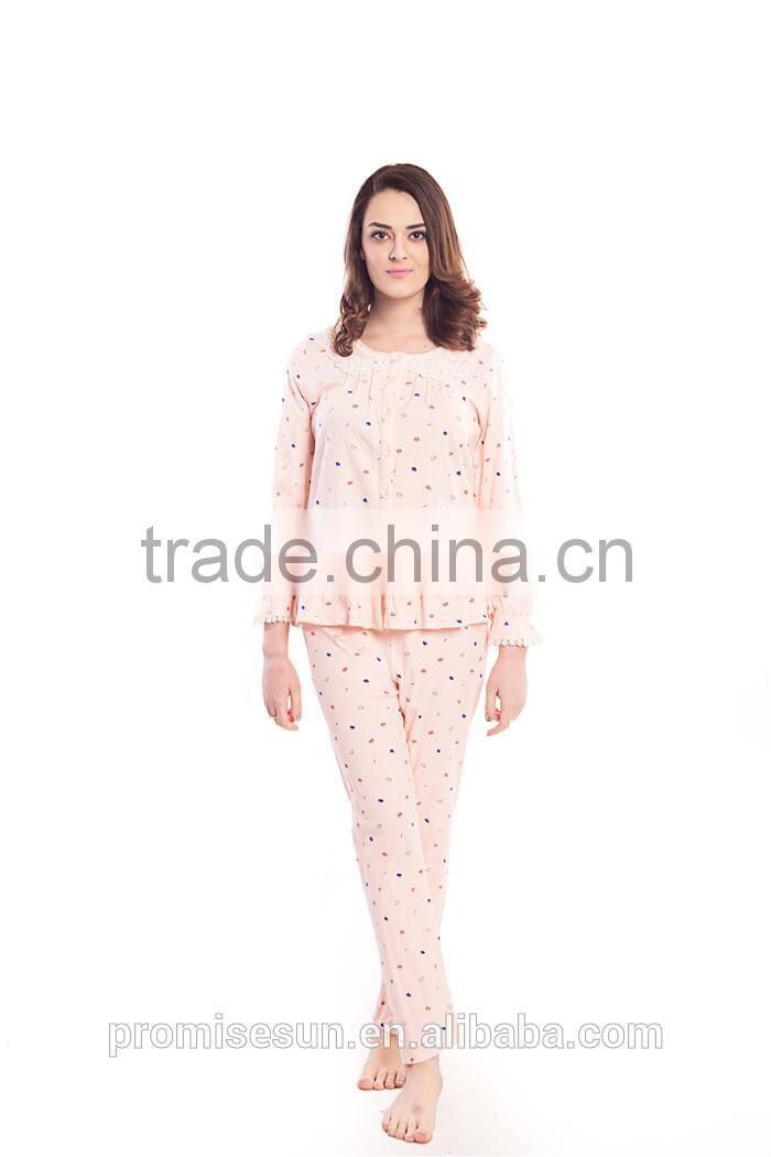 100% cotton elegant dot sexy girl ladies night suits designs