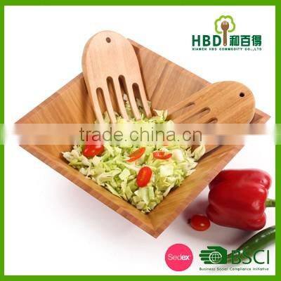 Red bamboo salad bowl
