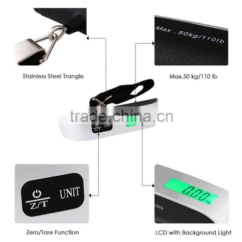 Portable Handheld Travel Scale for luggage / Suitcase / Baggage, 50KG/110LB