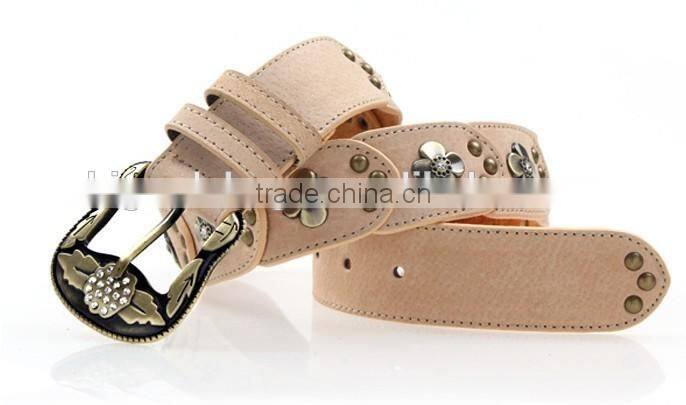 handcraft genuine leather belt with studs