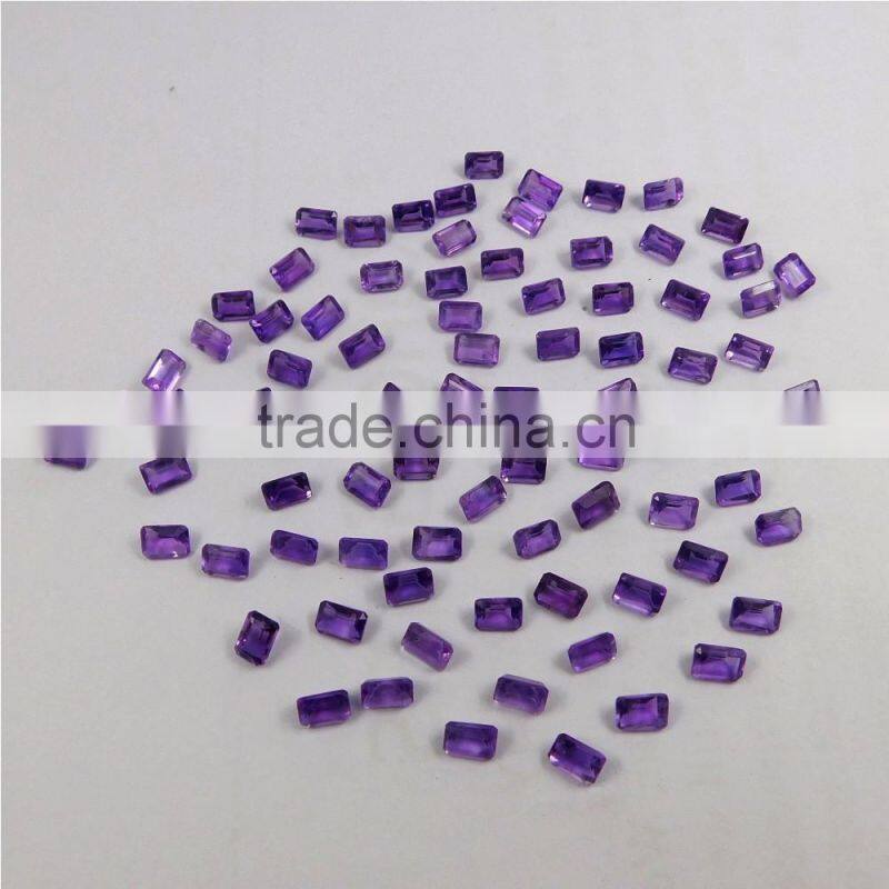 NATURAL AMETHYST CUT FACETED GOOD COLOR & QUALITY 4X6 MM OCTAGON LOT