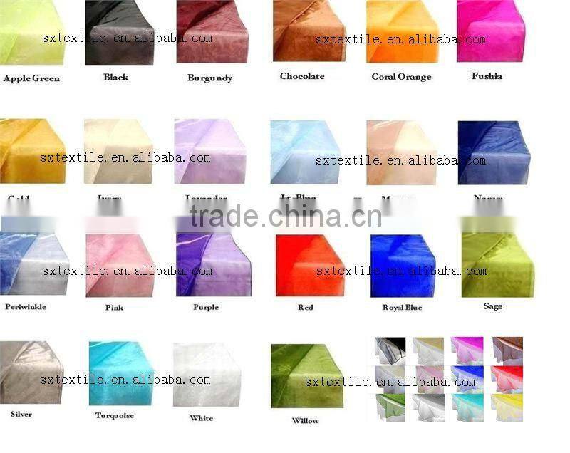 100%Polyester Solid Organza Table Overlay Fancy Organdy Overlay