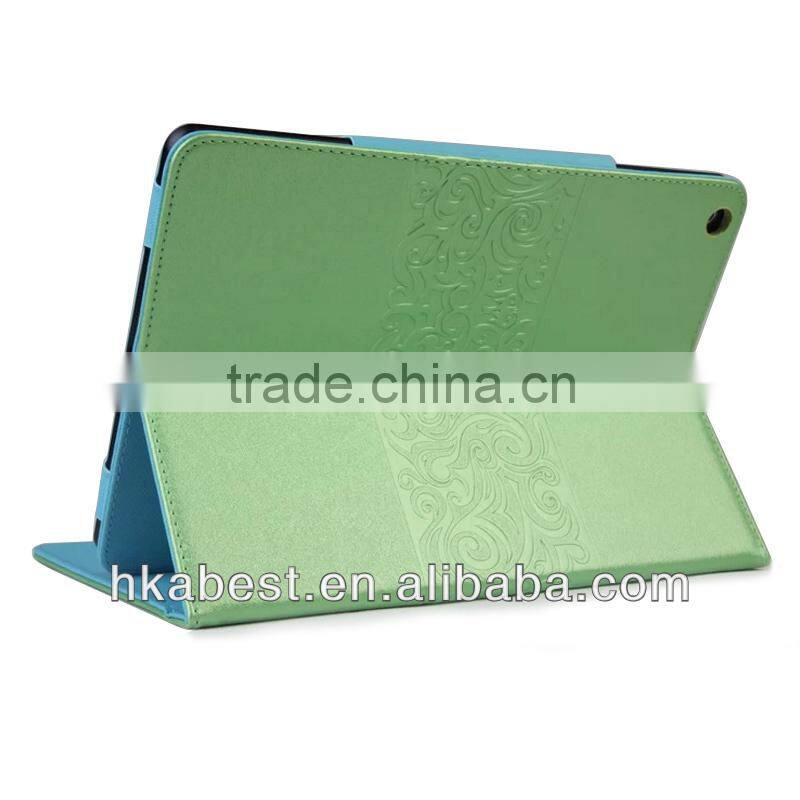 Flower design pu leather case for ipad air,leather case for 9.7 inch tablet pc