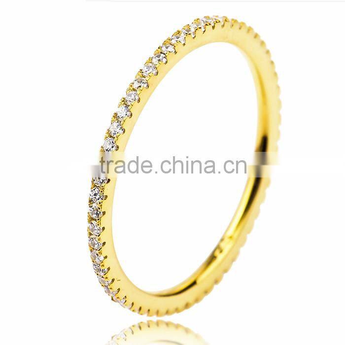 Fashion lady ring pave zircon ring in 925 sterling silver