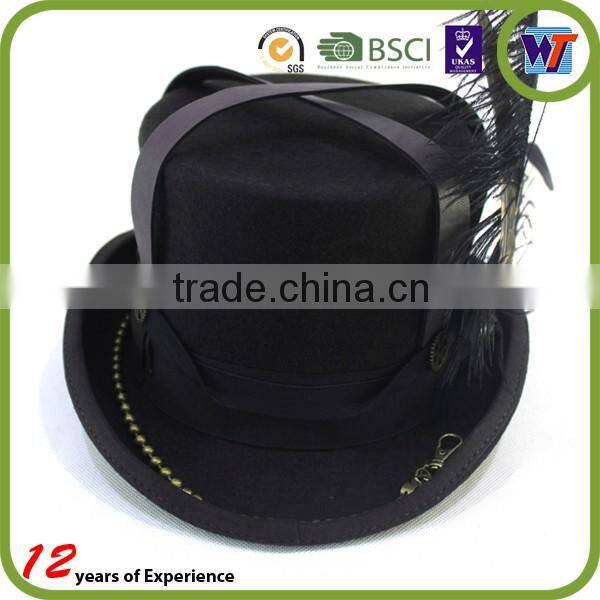 Black Fancy Vintage Steam Punk Top Hat Cosplay Hat Men Headwear