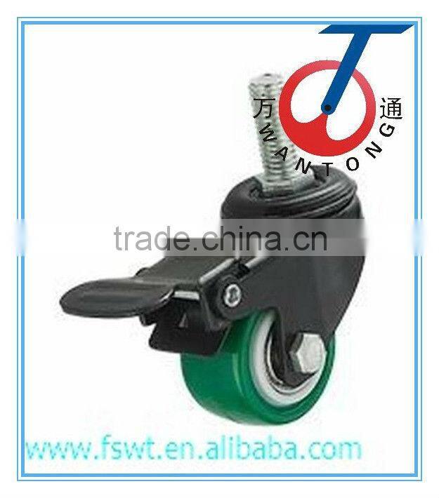 Light Duty Polyurthane Furniture Caster Screw Wheel Brake