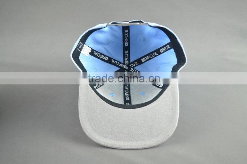 Hi quality custom 100% cotton twill 6-panel snapback cap