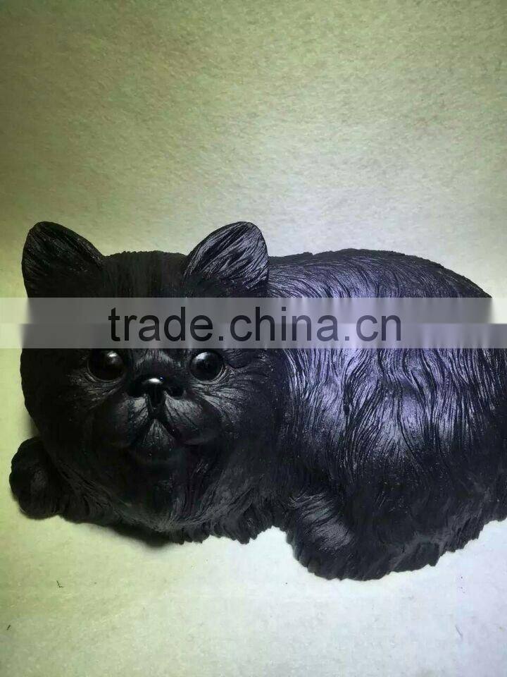 Hot wholesale obsidian cute cat crystal for decoration