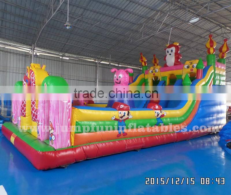 2016 Giant Inflatable Game Park 10mx6m Inflatable entertainment city with Large slide Inflatable jumping zone