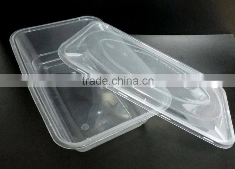 Square food container 750 ml PP food box for wholesale