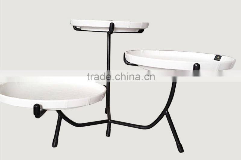 100% mealmine A5top food grade plastic melamine outdoor dinnerware sets with iron rack