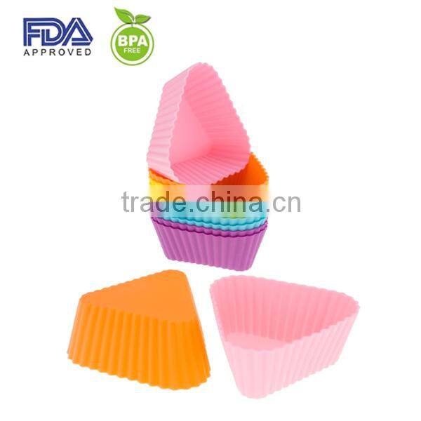 Silicone Mini Triangle Reusable Cupcake and Muffin Baking Cup