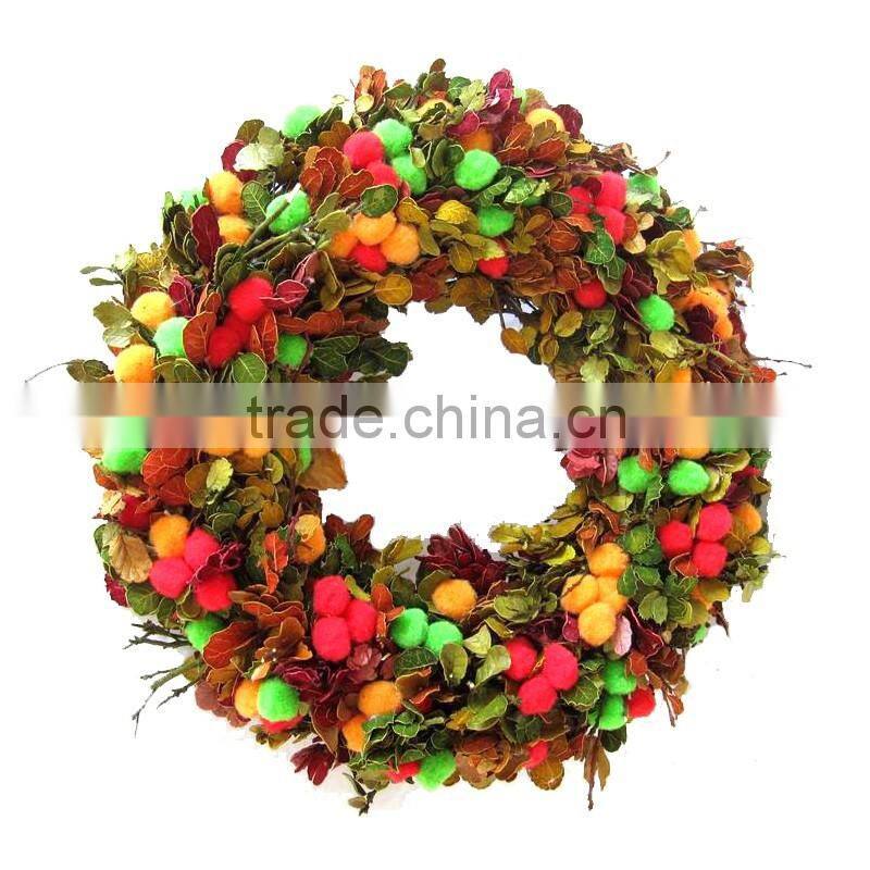 38 CM CHRISTMAS NATURAL WREATH FOR CHRISTMAS DECORATIONS with white decorations