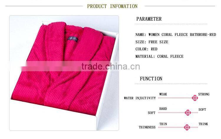 RED cotton bathrobe men, hotel bathrobe