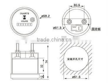 LY-748 Quartz mechanical timer Generator, truck, car, excavator mechanical counter 12-36V(AC and DC both), AC100-250V