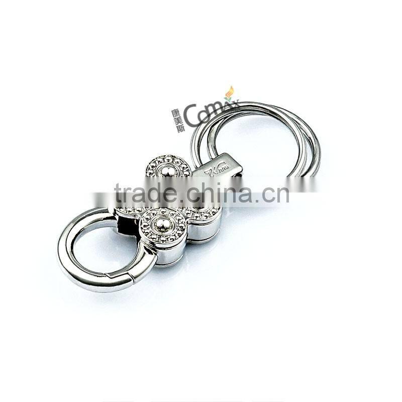 Wholesale shiny silver metal snap hook key ring