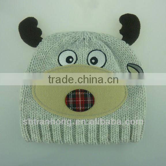 fashion high quality knitted winter animal hat