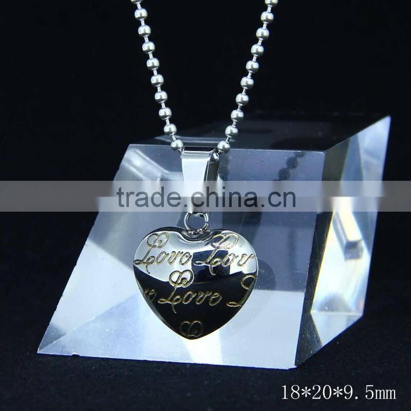 CN-022B Wholesale Fashion Stainless Steel Color Antique Heart Pendant for Couple Jewlery