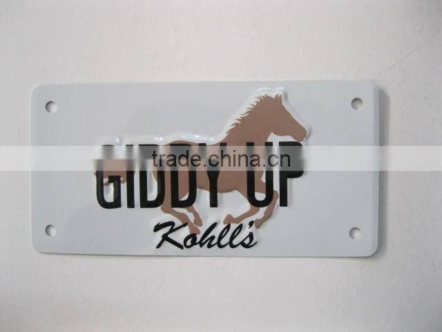small souvenir aluminum plate, customized metal plate, embossed metal sign