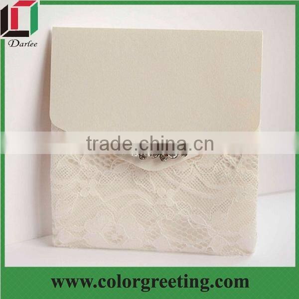 pink elegant lacer cut pearl custom handmade wedding invitation card