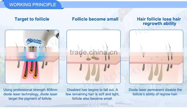 Factory price ! germany imported laser bar / Diode 808 laser removal with perfect cooling system