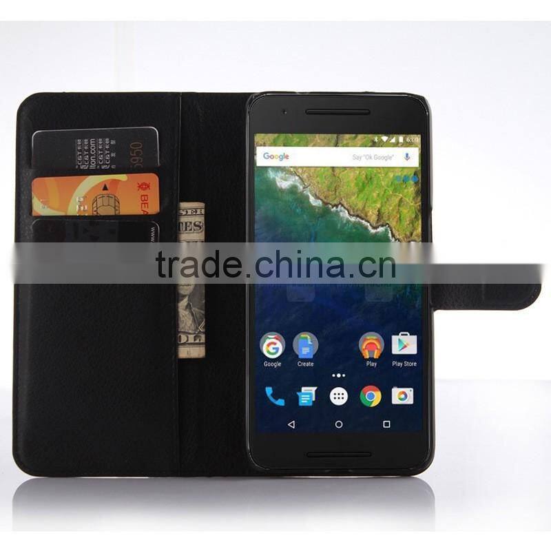 Quality COW SKIN TEXTURE Soft Wallet Stand PU Leather Case For HUAWEI NEXUS 6P angler FLIP LEATHER CASE