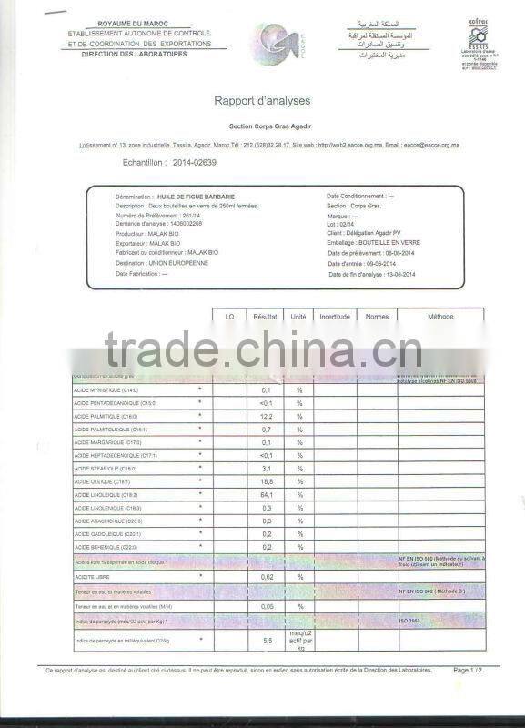 Bio cold pressed Prickly Pear Seed Oil