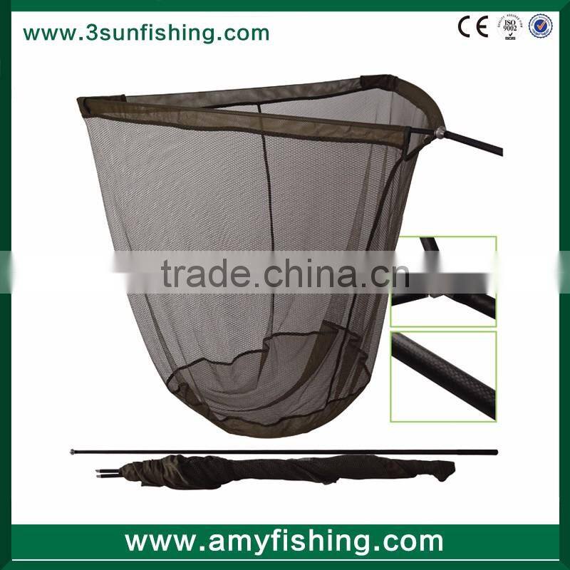 salmon trout rubber coated carbon material handle 2.5m length big fishing landing net