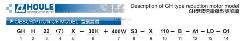 GHH/GHV medium gear reduction electric motor gear motor geared brake motor AC motor with reducer