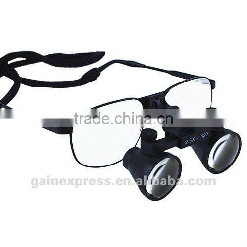 2.5x Flip-Up Galilean Style Dental Surgical Medical Binocular Loupes Frame Nickel Alloy 420mm Loupe