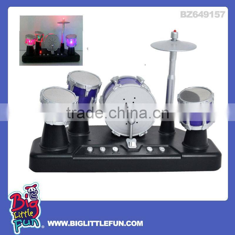 Kids plastic jazz drum set toy,finger touch drum toy with light