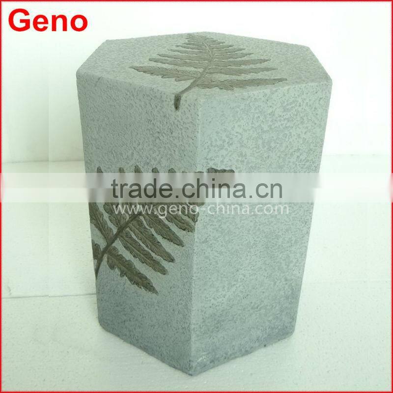 home decoration polyresin stone stool