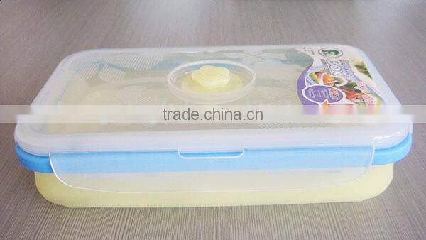 collapsible silicone bento lunch salad picnic box bpa free easy carry