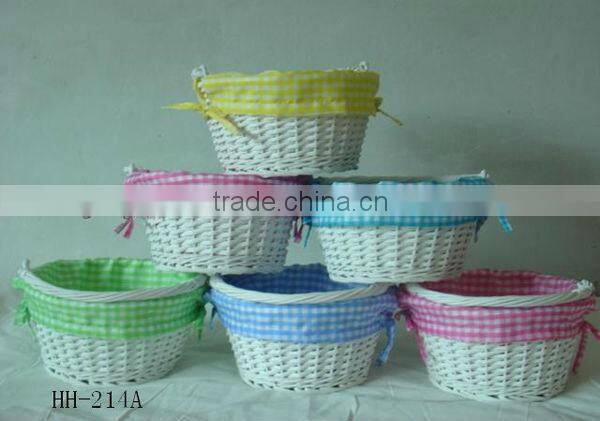 Cheap wicker storage basket with handle