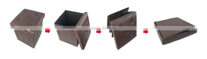 Store More Leather Folding storage Stool