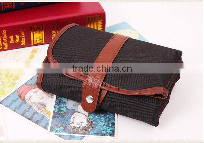Factory Wholesale Roll Up 48 Slots Pencil Pouch Canvas Pencil Case