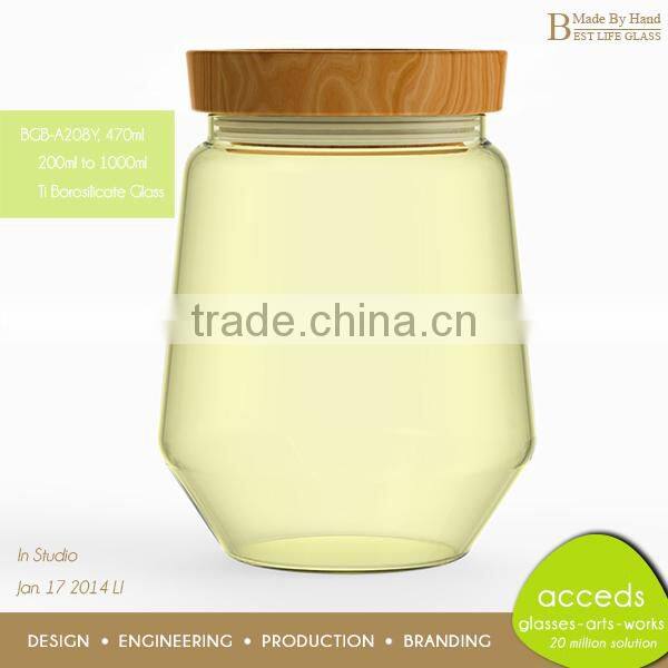 2014 Hot Selling Fancy Small Glass Honey Container