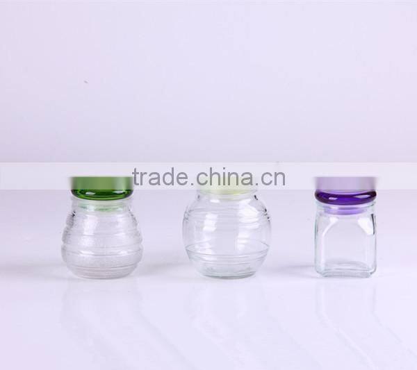 glass honey jar with metal buckle